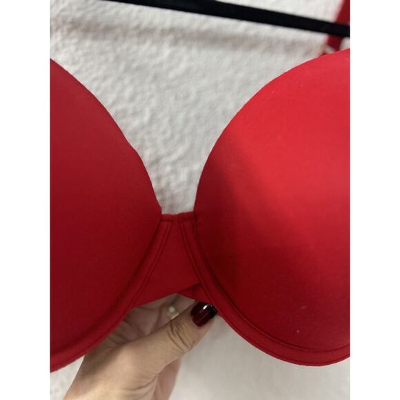 JoySpun Smoothing TShirt Bra Womens Sz 40D Red Lightly Lined Underwire Racerback - Picture 3 of 8